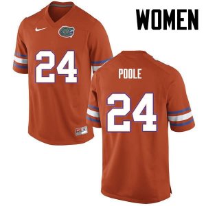 Women's Florida Gators #24 Brian Poole NCAA Nike Orange Authentic Stitched College Football Jersey SLT8162RI